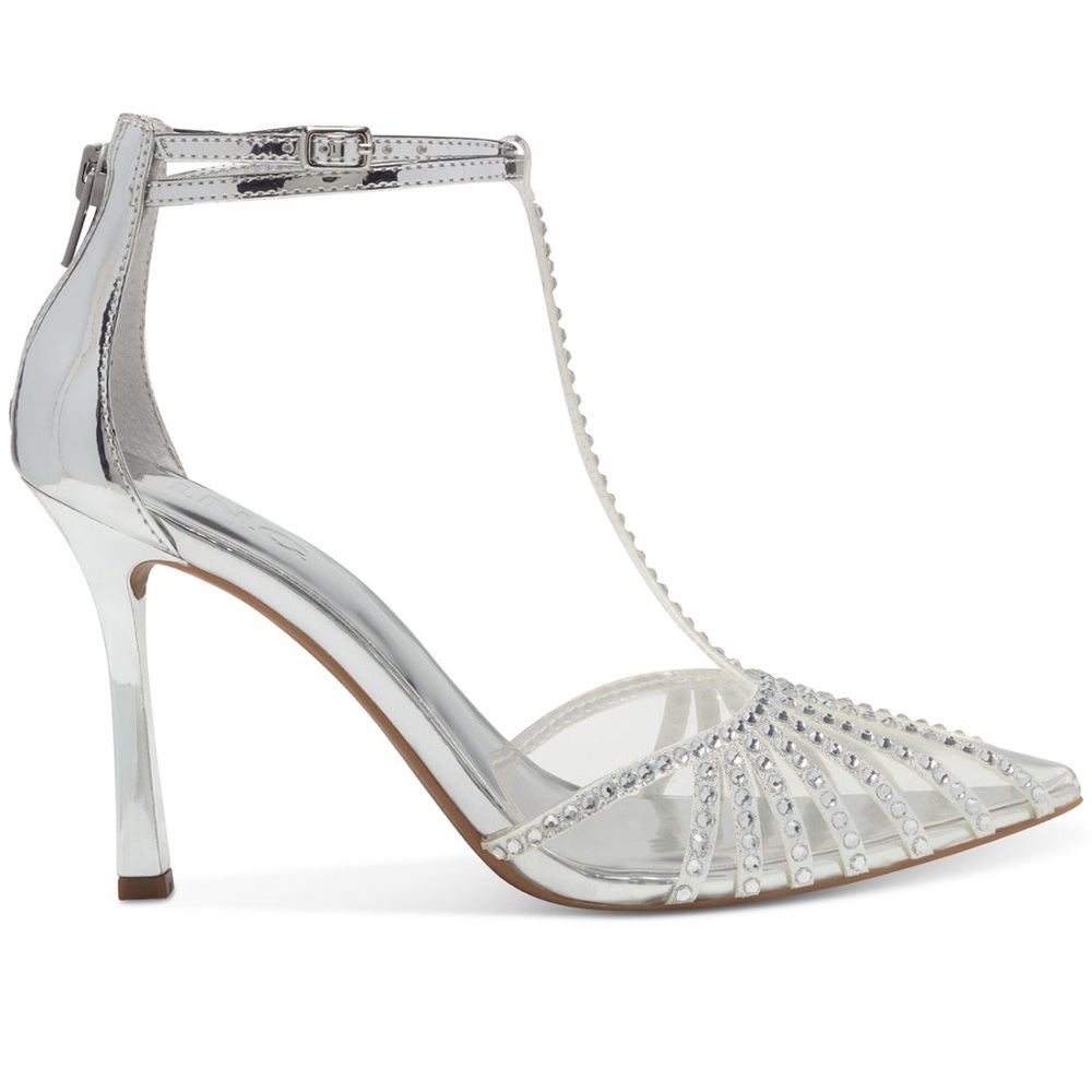 INC International Concepts® chic T-strap profile and subtle shimmer Sovena pumps - Picture 3 of 6